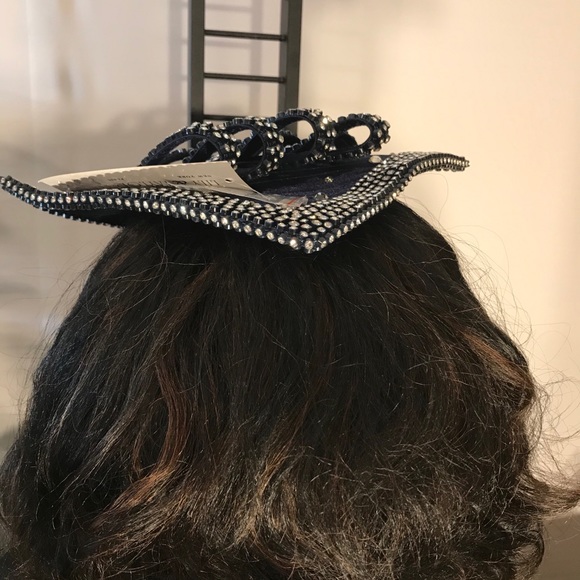Lily & Taylor H643 Navy Ribbon Fascinator main image 4